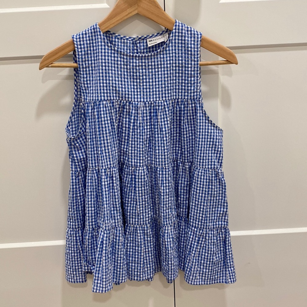 Blue Gingham Top